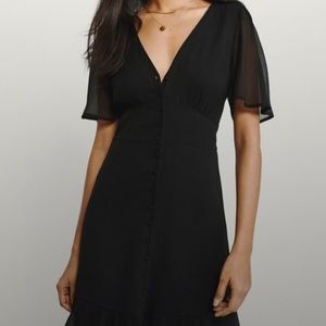 Abercrombie Black Ruffle Hem Mini Dress